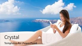  Presentation with outdoor furniture - Slide deck enhanced with phone app relaxing on daybed background and a lemonade colored foreground