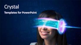  Presentation with high tech - PPT layouts enhanced with high tech smartphone glasses background and a navy blue colored foreground