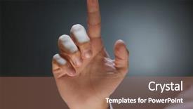  Presentation with high tech - Presentation with high tech success - businessman hand pointing dark background background and a coral colored foreground