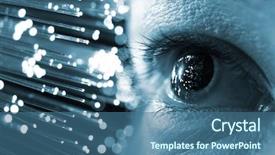  Presentation with blue eyes technology high tech - Cool new PPT theme with high-tech technology background backdrop and a ocean colored foreground