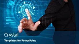  Presentation with high tech - Audience pleasing presentation theme consisting of high tech type of modern backdrop and a ocean colored foreground