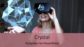  Presentation with black technology - Audience pleasing PPT theme consisting of tech futuristic geometric 3d shapes - 3d technology virtual reality entertainment backdrop and a coral colored foreground