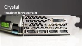  Presentation with gaming - Beautiful PPT theme featuring videocard - professional gaming graphic card connectors backdrop and a dark gray colored foreground