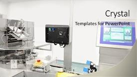  Presentation with production line - Amazing slides having high tech white - automated production line in modern backdrop and a white colored foreground