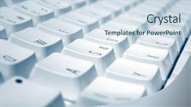  Presentation with computer keyboard and mouse - Slide set featuring high tech white - computer keyboard close-up background and a sky blue colored foreground