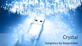  Presentation with fiber optics - Audience pleasing PPT theme consisting of high tech white - fiber optics background with lots backdrop and a light blue colored foreground