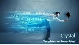  Presentation with high tech - Colorful slide deck enhanced with high tech wireless data backdrop and a ocean colored foreground