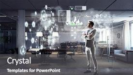  Presentation with blue eyes technology high tech - Beautiful PPT layouts featuring high technologies for your success backdrop and a dark gray colored foreground