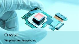 Presentation with high technology - Presentation theme having high technology chip quartz image background and a arctic colored foreground