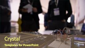  Presentation with electric circuit - Amazing slide deck having high technology electric circuit motherboard backdrop and a tawny brown colored foreground