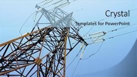  Presentation with blue line - Colorful PPT theme enhanced with high tension power lines blue backdrop and a light blue colored foreground