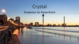  Presentation with tide - PPT theme having high tide of rhine river background and a  colored foreground