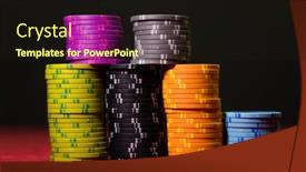  Presentation with gaming - PPT theme with high-value-casino-chips background and a wine colored foreground