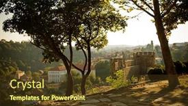  Presentation with ancient - PPT layouts enhanced with high-view-from-ancient-castle background and a tawny brown colored foreground