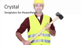  Presentation with mallet - PPT theme enhanced with campaign day election democracy politics background and a coral colored foreground