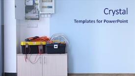  Presentation with distribution light - Cool new presentation with high voltage circuit breakers - distribution board with wires backdrop and a light blue colored foreground