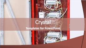  Presentation with distribution - Presentation theme having high voltage circuit breakers - open distribution board integrated background and a coral colored foreground