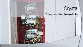  Presentation with distribution - Amazing presentation theme having high voltage circuit breakers - open distribution board integrated backdrop and a sky blue colored foreground