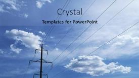  Presentation with high voltage - Presentation theme with high-voltage-electric-line-against background and a light blue colored foreground