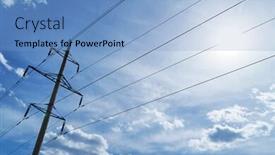  Presentation with high voltage - Colorful slides enhanced with high-voltage-electric-line-against backdrop and a light blue colored foreground
