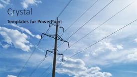  Presentation with high voltage - Presentation design with high-voltage-electric-line-against background and a light blue colored foreground