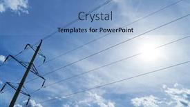  Presentation with high voltage - Audience pleasing presentation consisting of high-voltage-electric-line-against backdrop and a light blue colored foreground