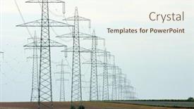  Presentation with high voltage - Beautiful presentation theme featuring high-voltage-electric-lines-going backdrop and a cream colored foreground