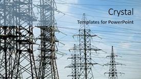  Presentation with high voltage - Amazing presentation having high-voltage electric lines backdrop and a light blue colored foreground