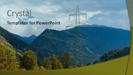  Presentation with electric pole - Presentation theme featuring high-voltage-electric-pole background and a light blue colored foreground