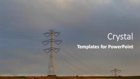  Presentation with high voltage - Slide set featuring high-voltage-electric-pylon background and a gray colored foreground