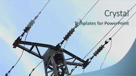  Presentation with electric distribution substation - Slide deck with high-voltage electric substation background and a sky blue colored foreground