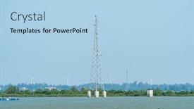  Presentation with electric transmission - Slide deck consisting of high-voltage-electric-transmission-tower background and a light blue colored foreground