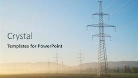  Presentation with high voltage - Slide deck with high-voltage-electricity-tower background and a sky blue colored foreground