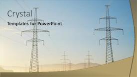  Presentation with high voltage - Slides featuring high-voltage-electricity-tower background and a light blue colored foreground