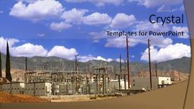  Presentation with power poind marketin educativa para desc - Presentation theme having high voltage engineering - electric power station background and a light blue colored foreground