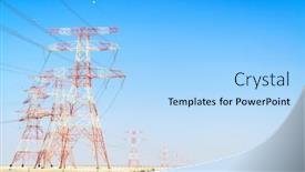  Presentation with abu dhabi - Beautiful slide deck featuring high-voltage-overhead-transmission-lines backdrop and a light blue colored foreground