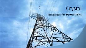  Presentation with high voltage - Amazing PPT layouts having high voltage post high-voltage backdrop and a light blue colored foreground