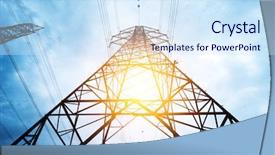  Presentation with electric vehicle high voltage - PPT layouts with high voltage post high-voltage background and a sky blue colored foreground