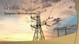  Presentation with high voltage - Slide deck consisting of high-voltage-power-line-pole background and a coral colored foreground