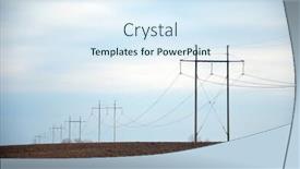 Presentation with high voltage - Slide deck featuring high-voltage-power-line-pylon background and a sky blue colored foreground