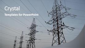  Presentation with high voltage - Slide deck with high voltage power line pylon background and a gray colored foreground