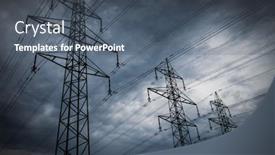  Presentation with transmission lines - Colorful slide set enhanced with high-voltage-power-lines-electricity backdrop and a dark gray colored foreground
