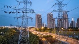  Presentation with power lines - PPT layouts with high-voltage-power-lines-high background and a light blue colored foreground