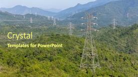  Presentation with power lines - Slides featuring high-voltage-power-lines background and a tawny brown colored foreground