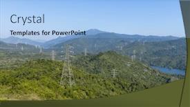  Presentation with power lines - PPT theme enhanced with high-voltage-power-lines background and a light blue colored foreground