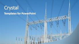  Presentation with high voltage - Audience pleasing theme consisting of high voltage power substation backdrop and a teal colored foreground