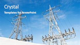  Presentation with power supply - Theme featuring high voltage power supply line background and a teal colored foreground