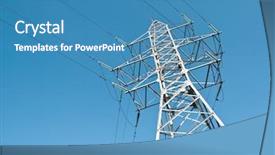  Presentation with power supply - PPT theme consisting of high voltage power supply line background and a teal colored foreground