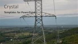  Presentation with power transmission - Audience pleasing PPT layouts consisting of high-voltage-power-transmission-towers backdrop and a light gray colored foreground