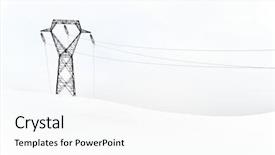  Presentation with high voltage - Presentation design featuring high voltage pylon on minimalist background and a white colored foreground